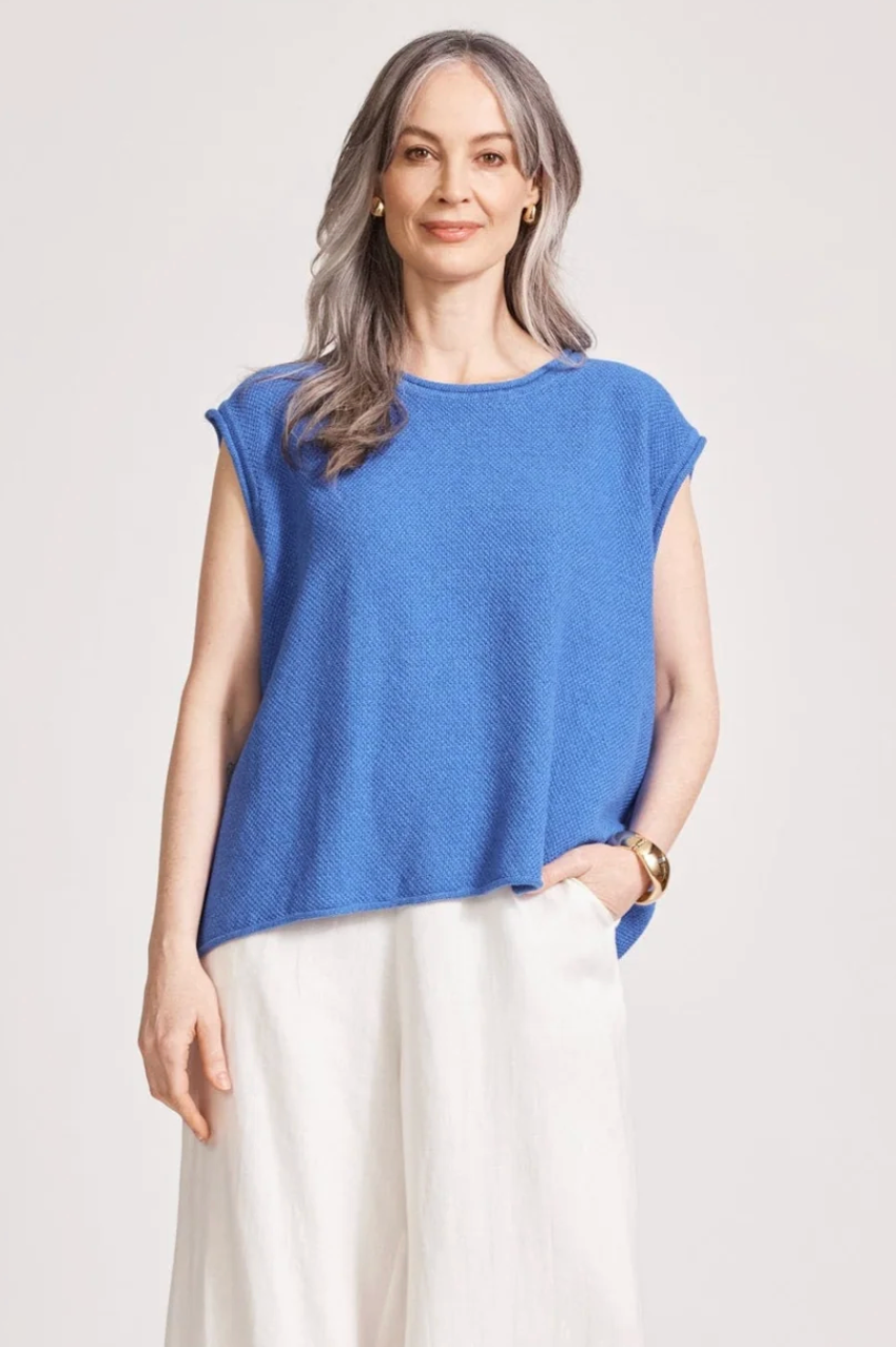 Artemis Sleeveless Knit Top - Aegean