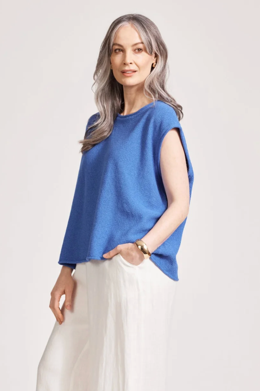 Artemis Sleeveless Knit Top - Aegean