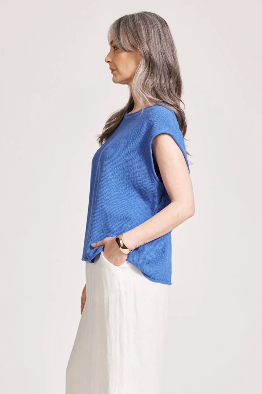 Artemis Sleeveless Knit Top - Aegean