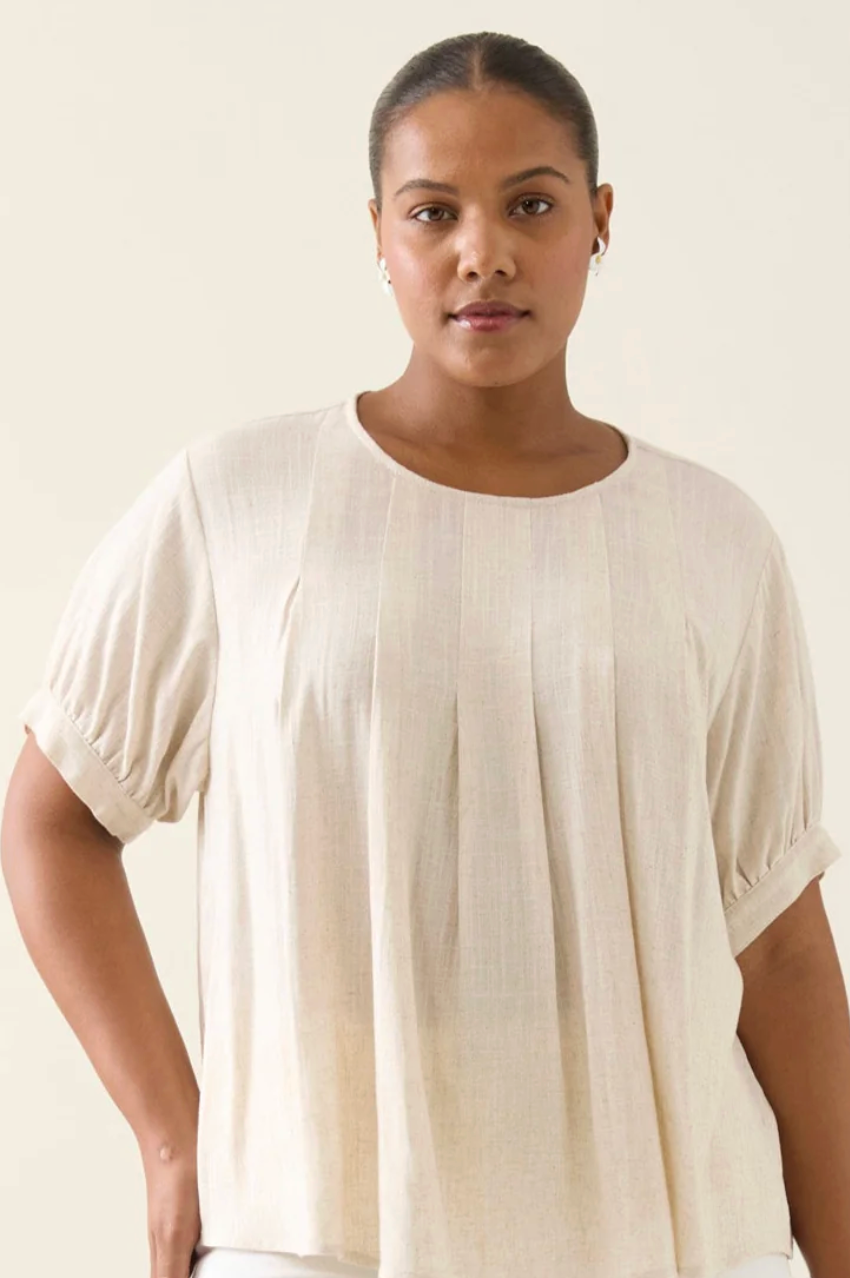 Ingrid Pleat Top - Canvas