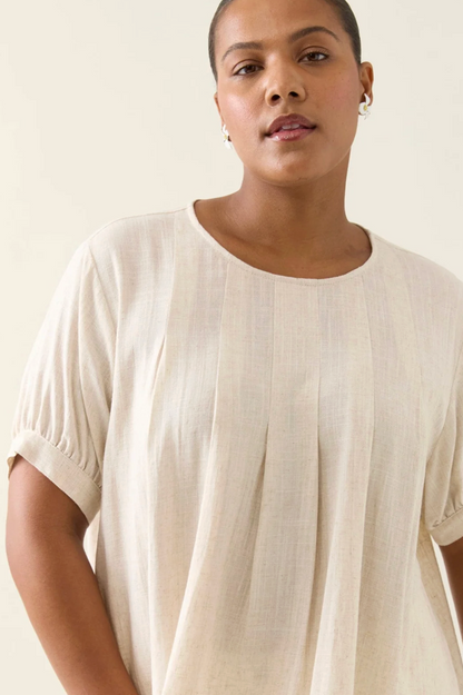 Ingrid Pleat Top - Canvas