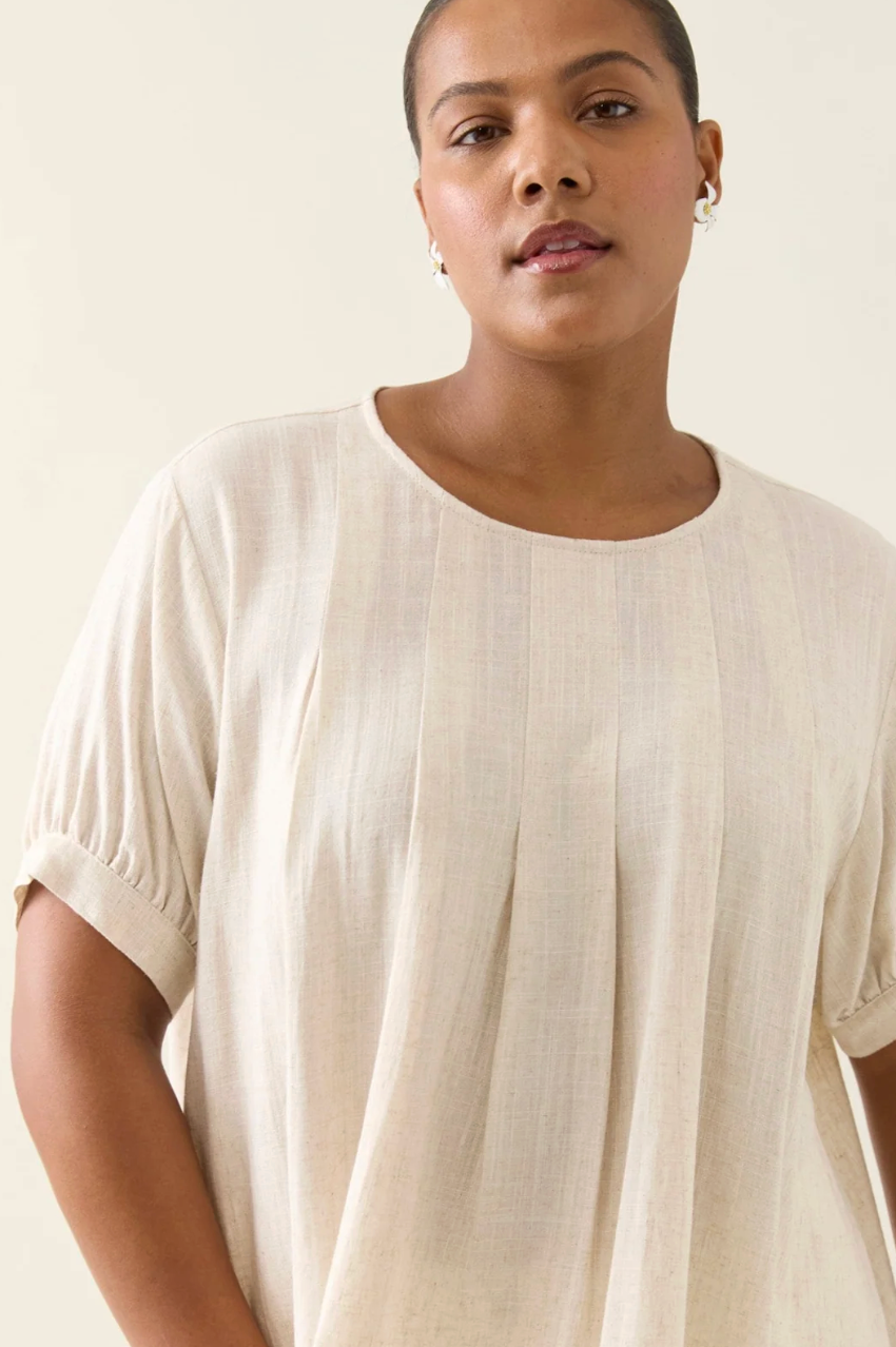 Ingrid Pleat Top - Canvas
