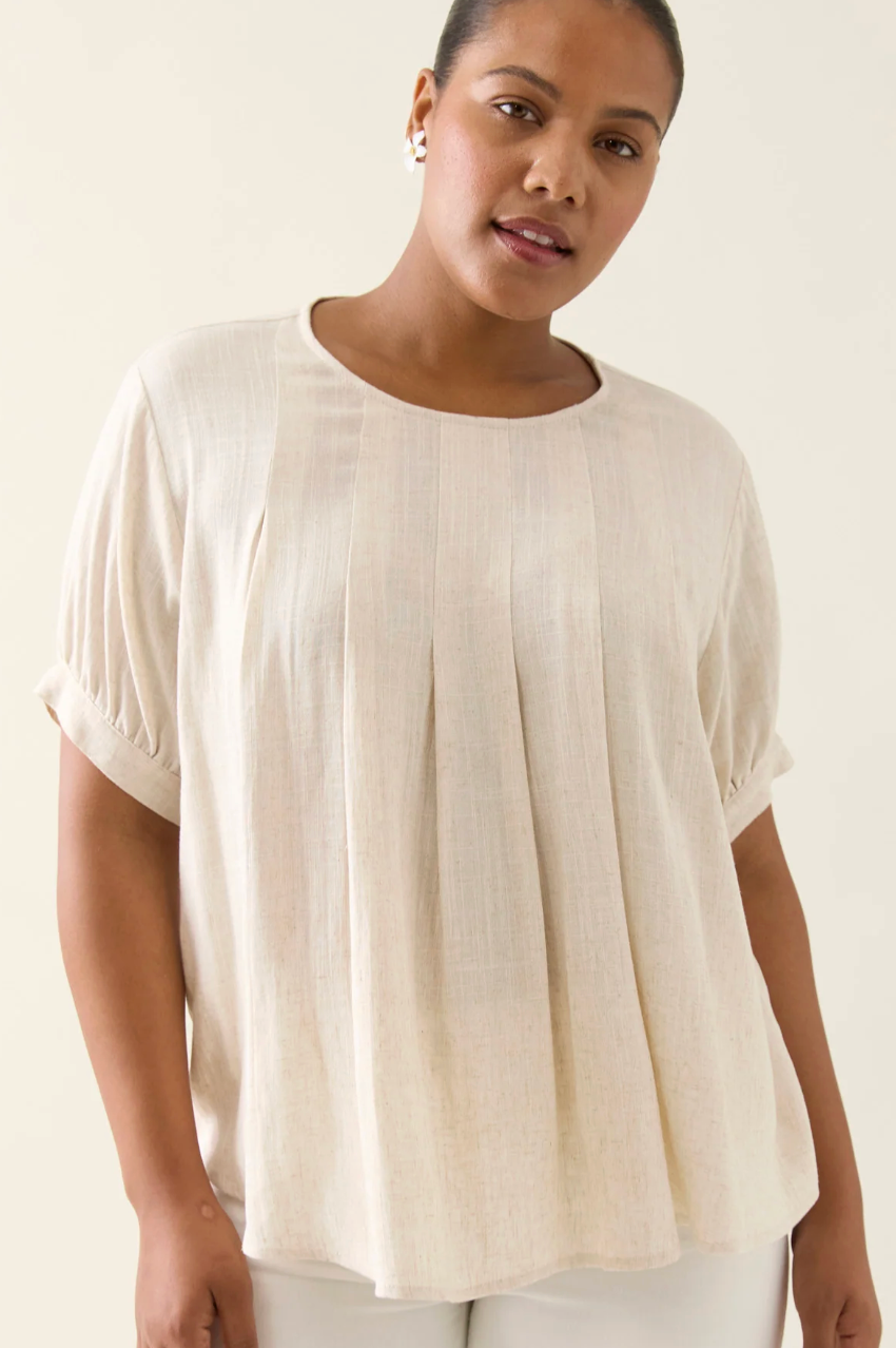Ingrid Pleat Top - Canvas