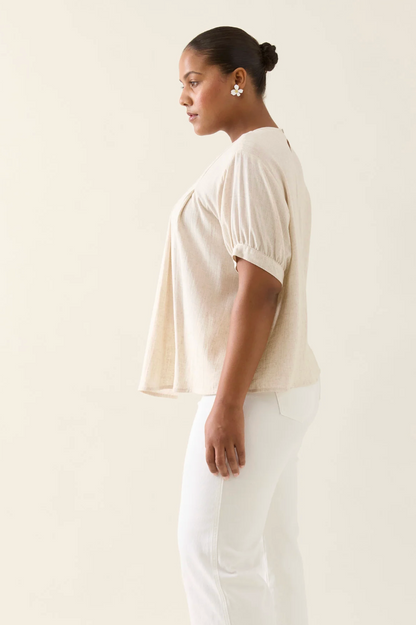 Ingrid Pleat Top - Canvas