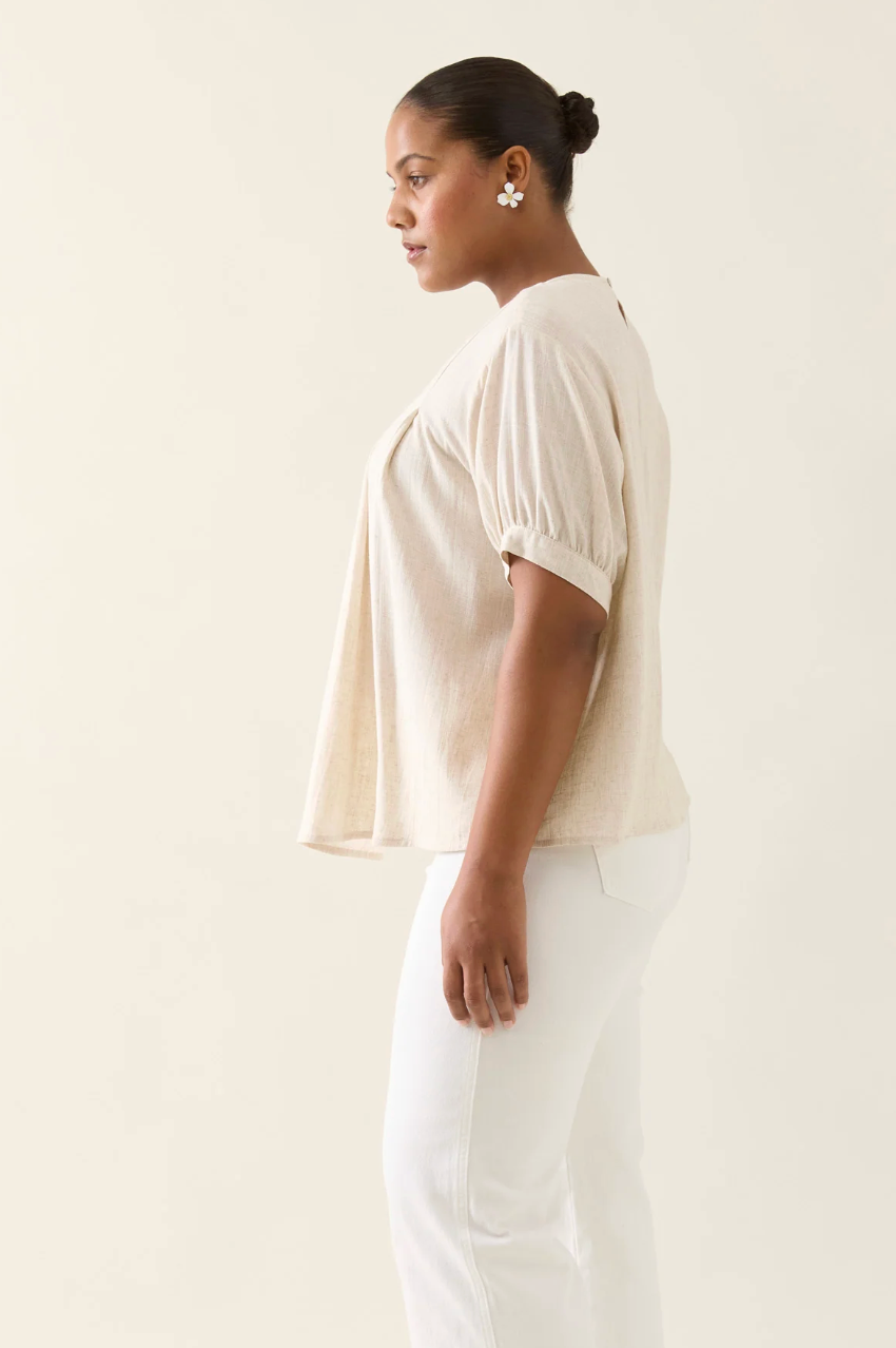Ingrid Pleat Top - Canvas