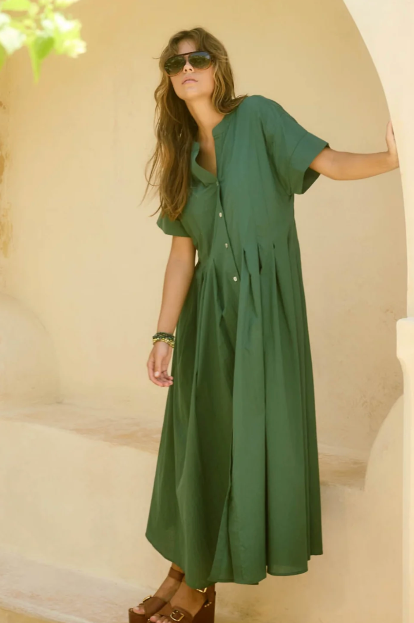 Aurora Pleat Maxi - Myrtle