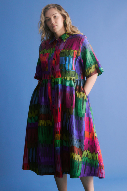 Elk Llinen Light Dress - Lind Dark Print