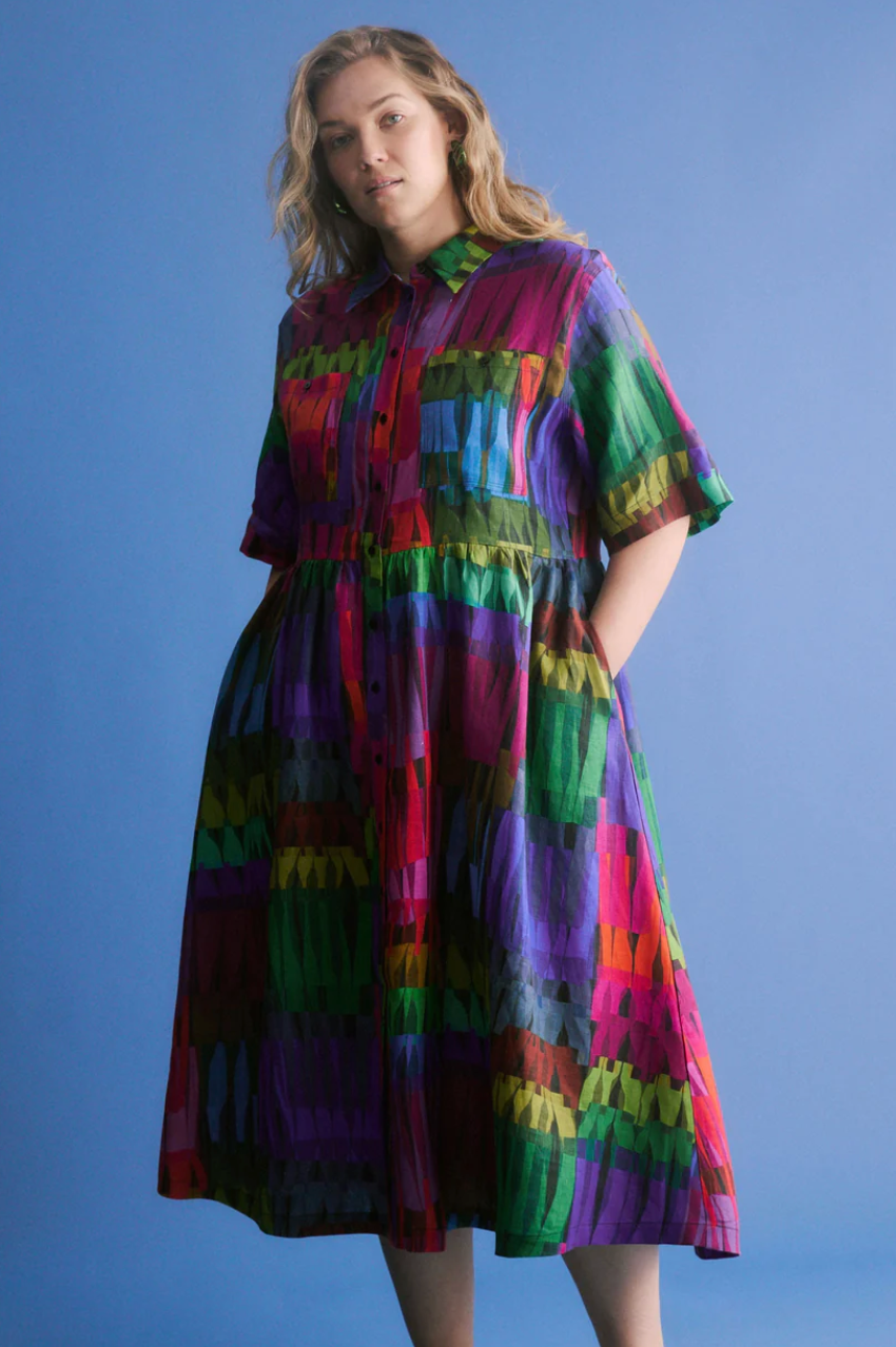 Elk Llinen Light Dress - Lind Dark Print