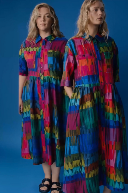 Elk Llinen Light Dress - Lind Dark Print