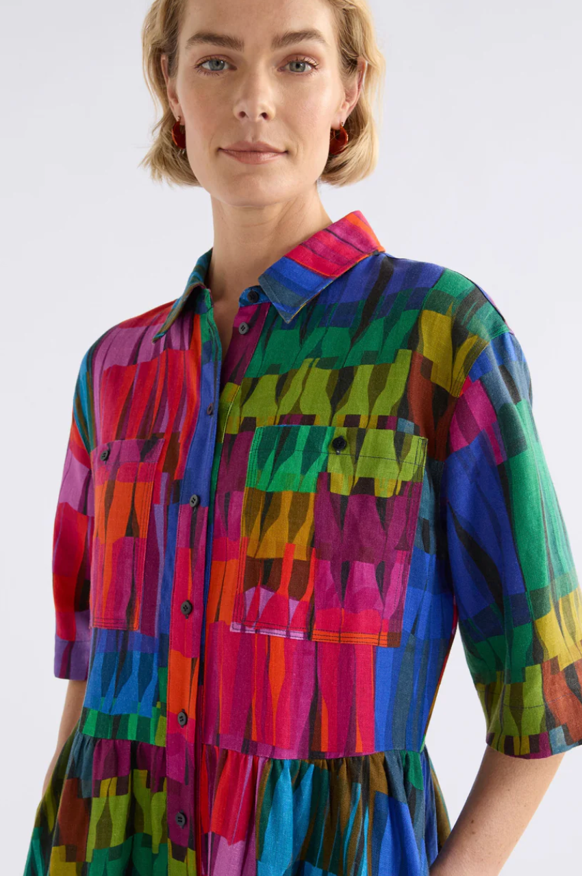 Elk Llinen Light Dress - Lind Dark Print