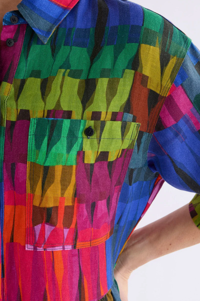 Elk Llinen Light Dress - Lind Dark Print