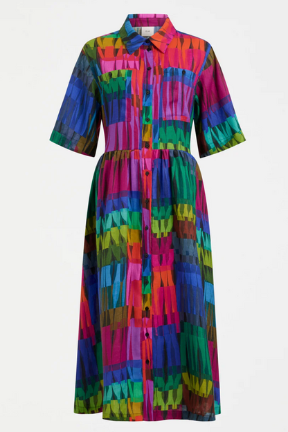 Elk Llinen Light Dress - Lind Dark Print
