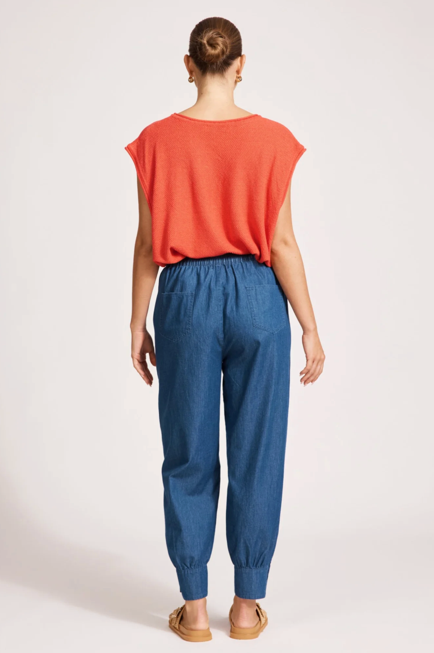 Melenia Denim Crop Pant - Indigo
