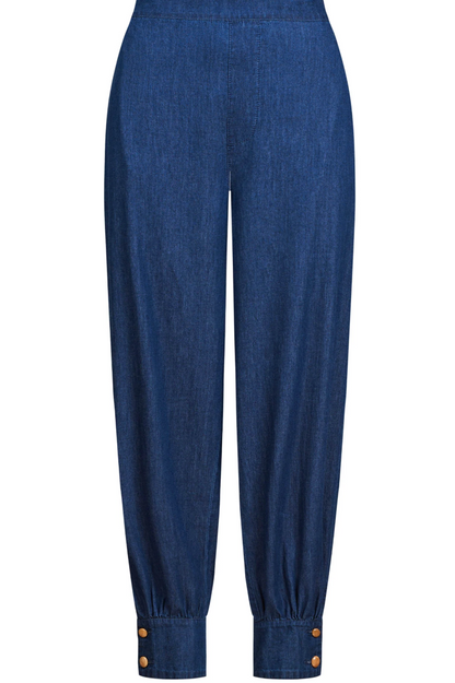 Melenia Denim Crop Pant - Indigo