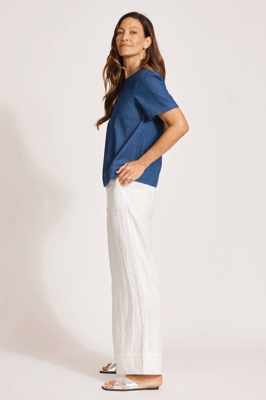 Melenia Denim Top - Indigo