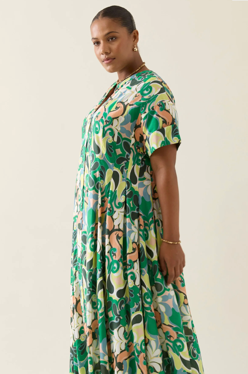 Aurora Pleat Maxi - Paisley