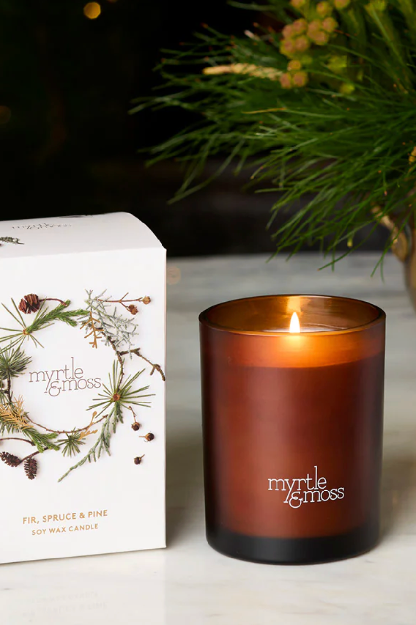 Xmas Candle - Pine, Fir & Spruce (white)
