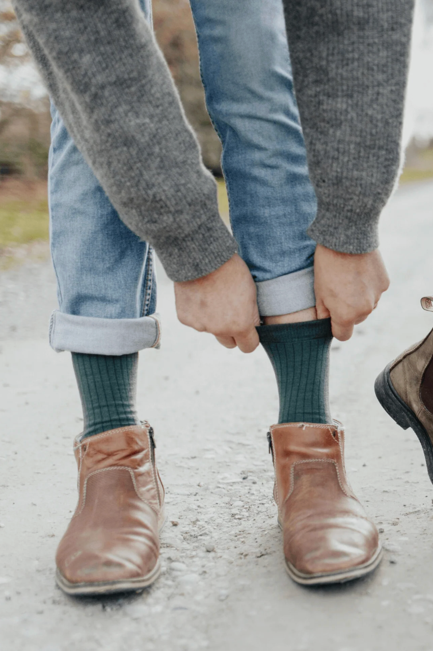 Merino Wool Crew Socks - Tuatara