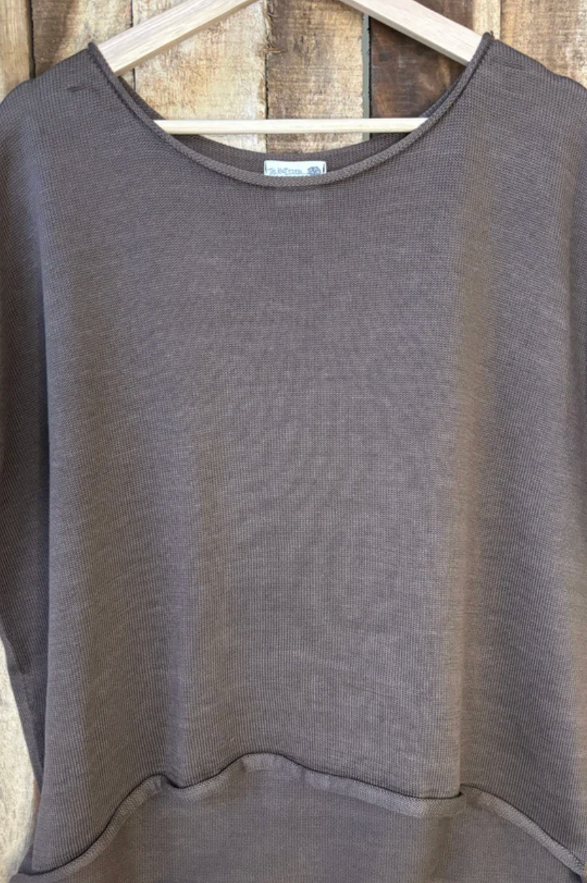 Organic Cotton S/S Curled Edge Sweater - Milo