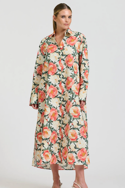 Amelie Shirt Dress - Peony
