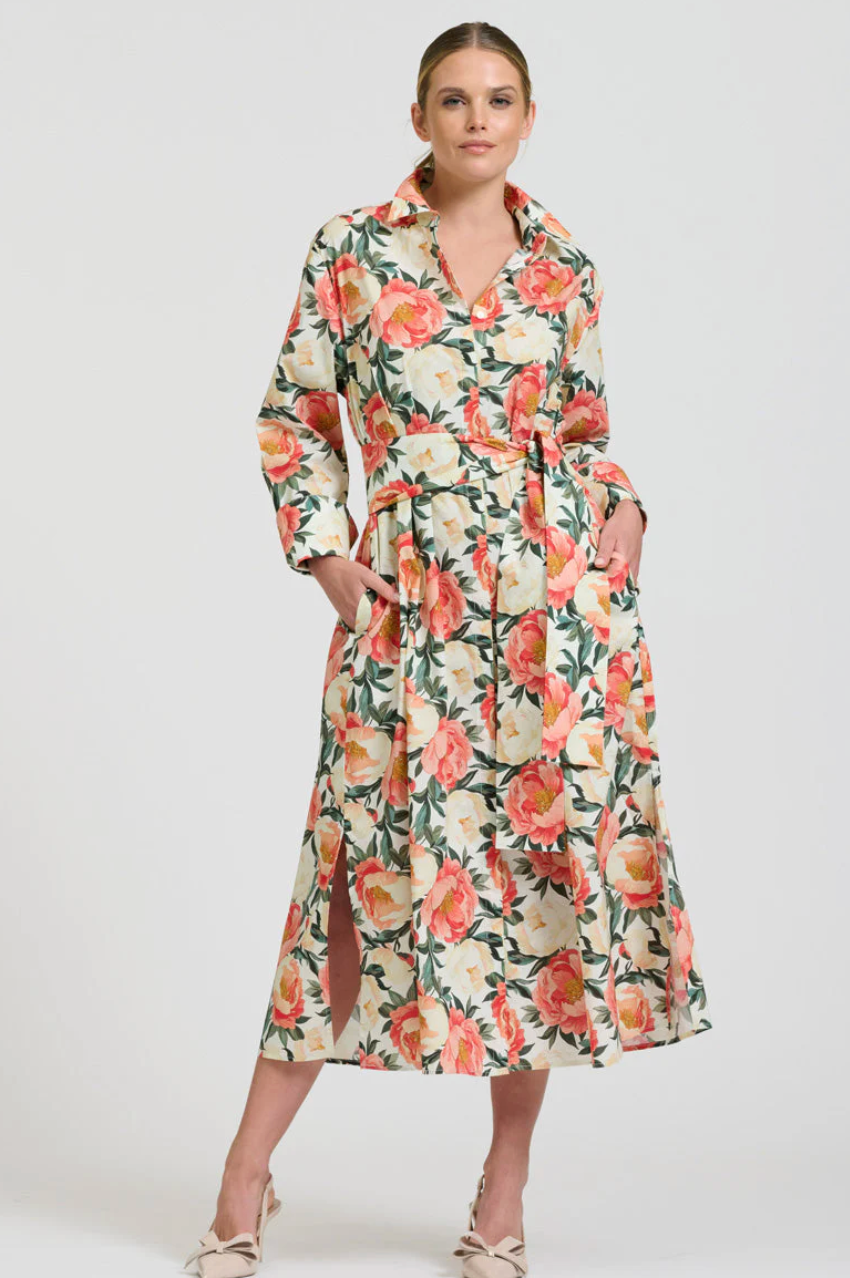 Amelie Shirt Dress - Peony
