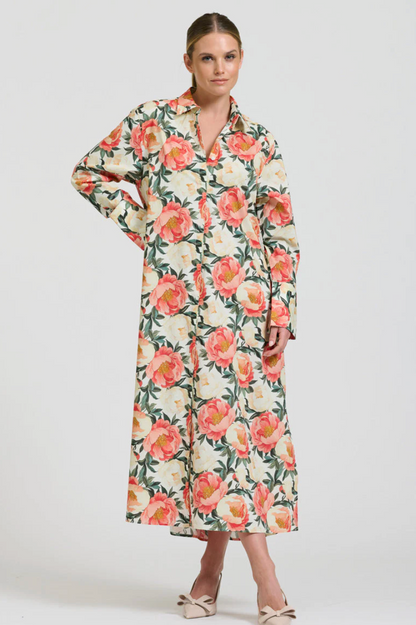 Amelie Shirt Dress - Peony