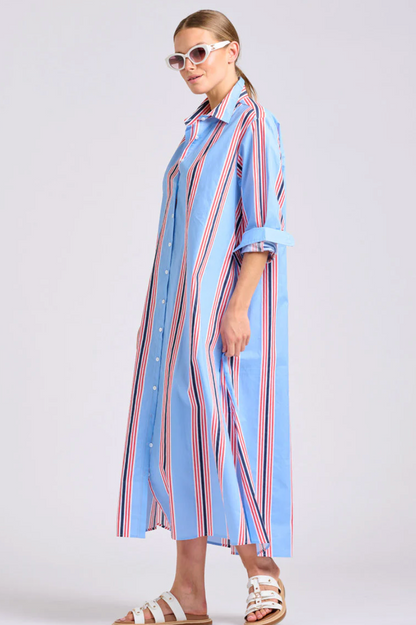 Luna Shirt Dress - Nautical Stripe