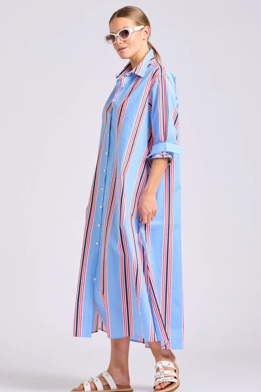 Luna Shirt Dress - Nautical Stripe