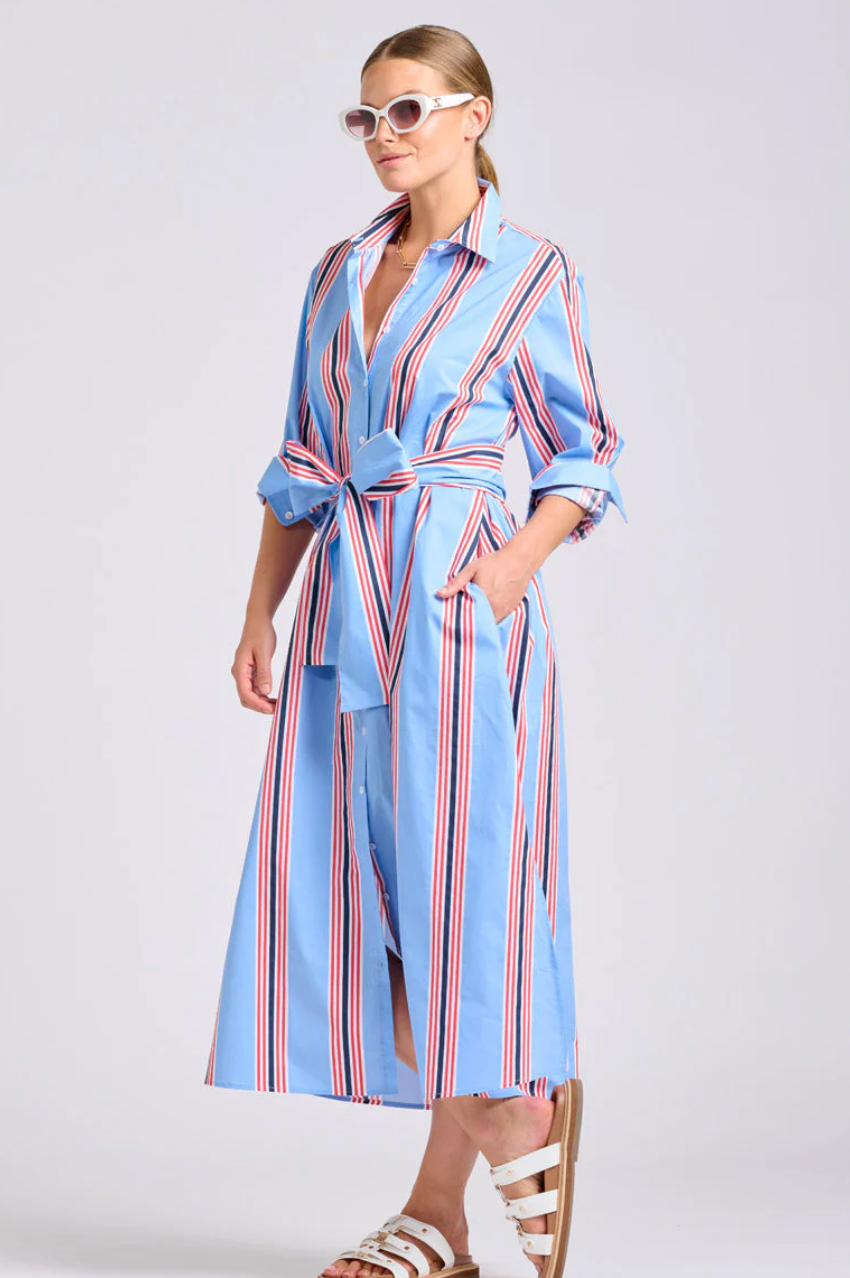 Luna Shirt Dress - Nautical Stripe