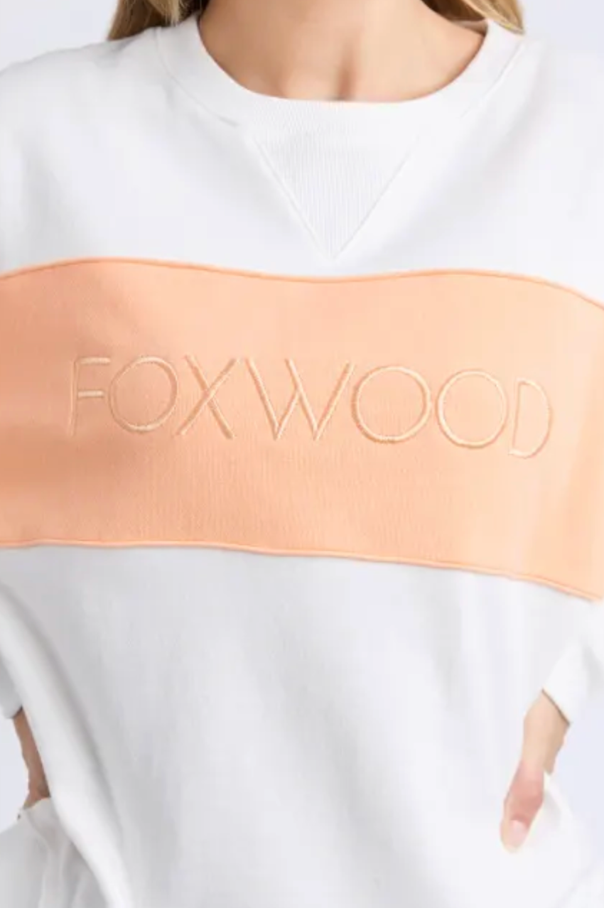 Foxwood Simplified Tonal Crew - White/Peach