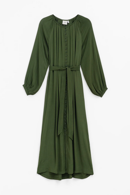 Osten shirt dress - olive (SIZE 8)