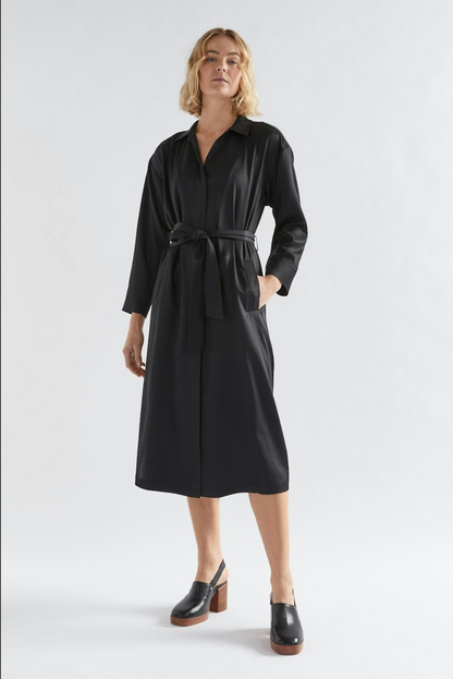 Vail Shirt Dress - Black