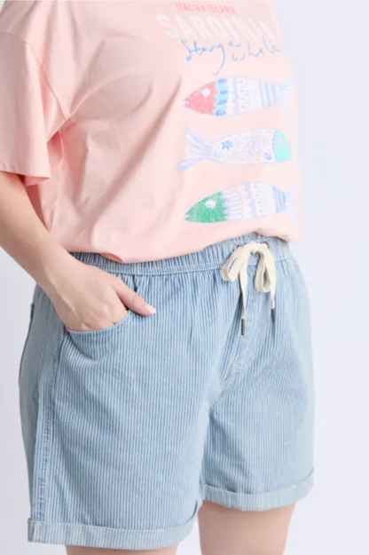 Elm Holly Stripe Short - Blue/White