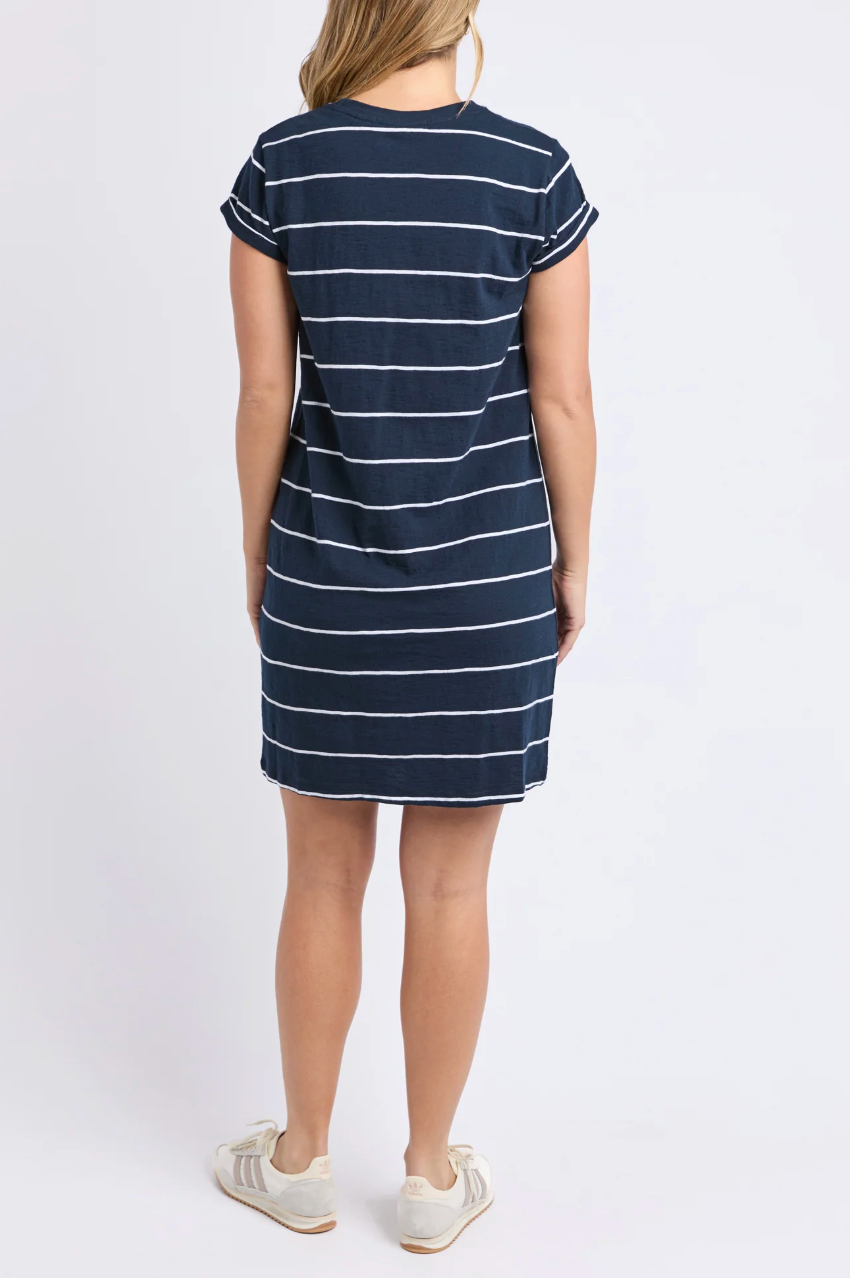 Foxwood Caleb Stripe Dress - Sapphire/White