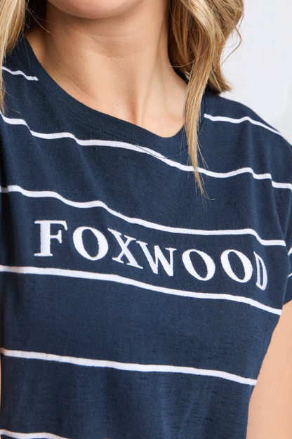 Foxwood Caleb Stripe Dress - Sapphire/White