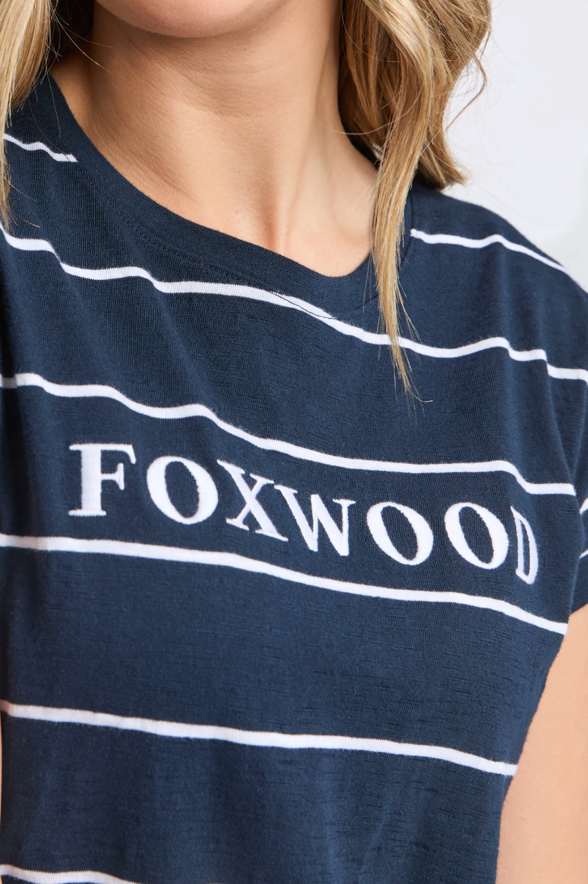 Foxwood Caleb Stripe Dress - Sapphire/White