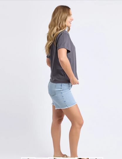 Foxwood Huntleigh Oversized Tee - Charcoal