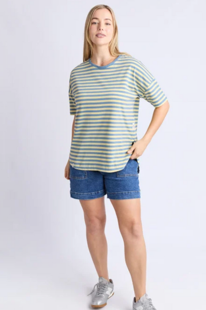 Elm Lauren S/S Tee - Blue/Yellow Stripe