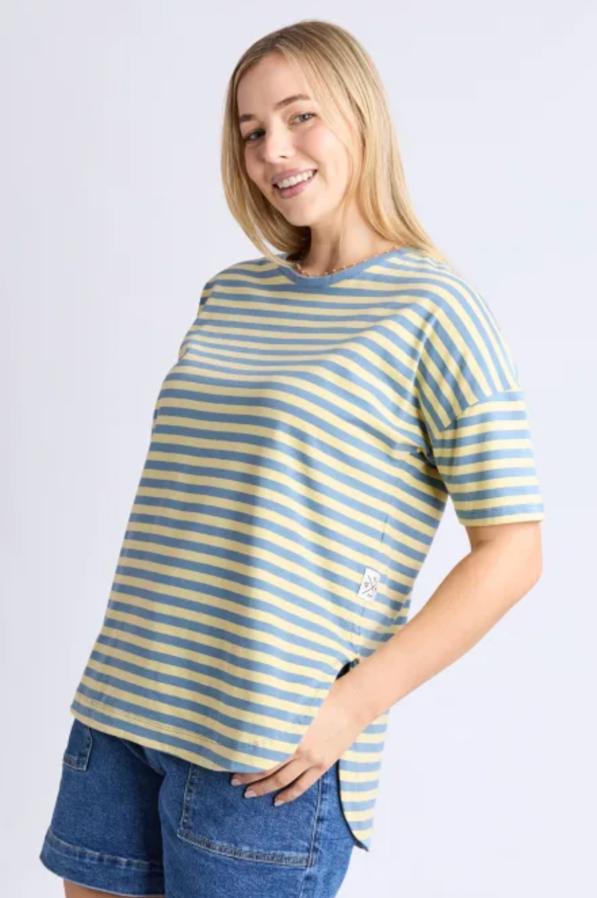 Elm Lauren S/S Tee - Blue/Yellow Stripe