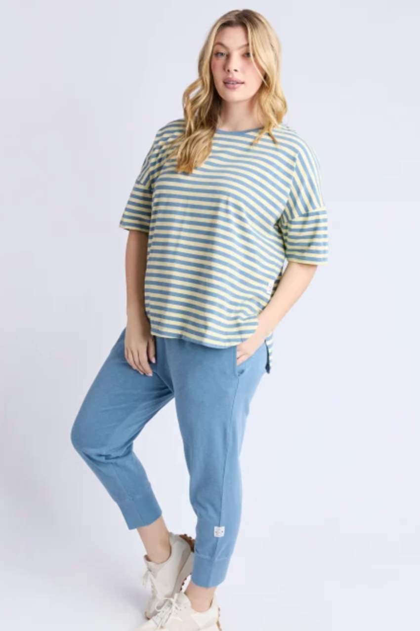 Elm Lauren S/S Tee - Blue/Yellow Stripe