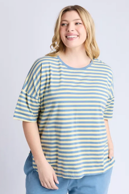 Elm Lauren S/S Tee - Blue/Yellow Stripe
