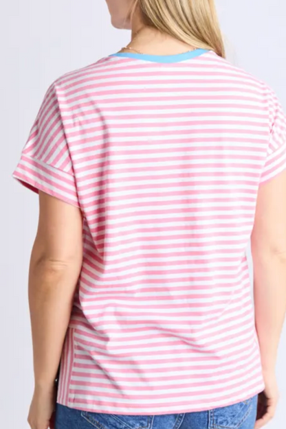 Elm Jarrah Stripe S/S Tee - Pink/White/Azure