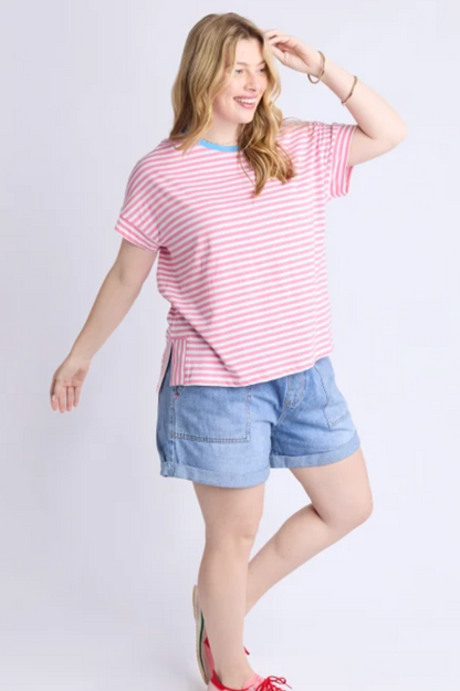 Elm Jarrah Stripe S/S Tee - Pink/White/Azure
