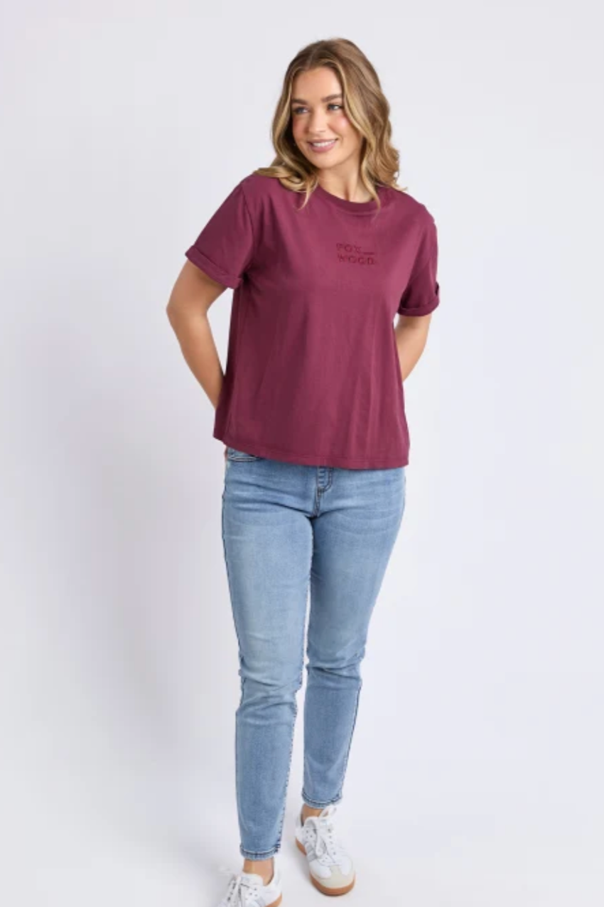 Foxwood Huntleigh Oversized Tee - Windsor Wine