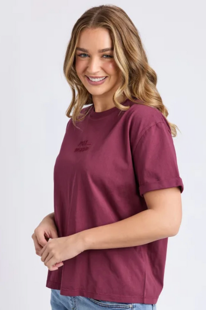 Foxwood Huntleigh Oversized Tee - Windsor Wine
