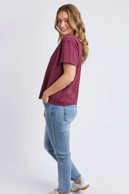 Foxwood Huntleigh Oversized Tee - Windsor Wine