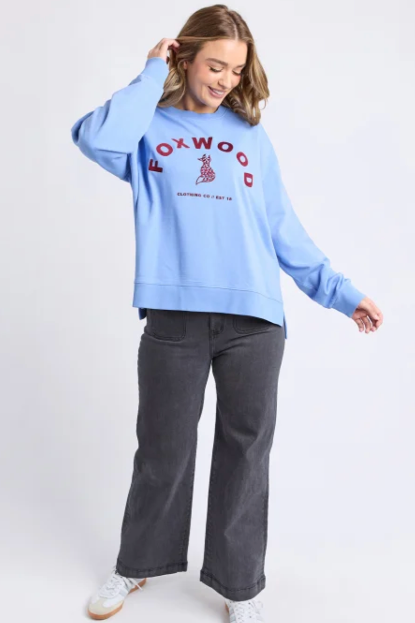 Foxwood Effortless Contrast Crew - Blue
