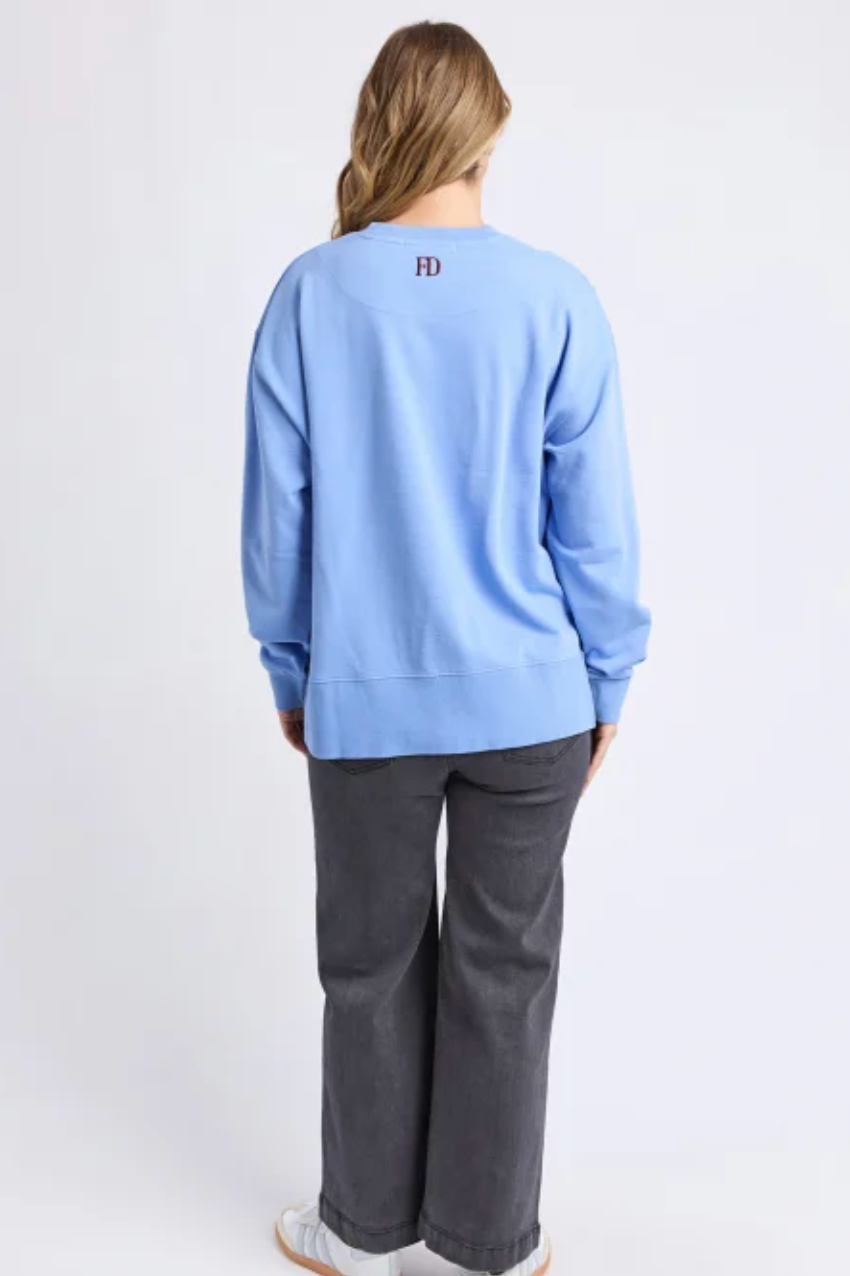 Foxwood Effortless Contrast Crew - Blue