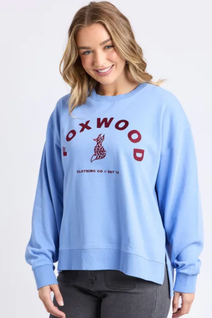 Foxwood Effortless Contrast Crew - Blue