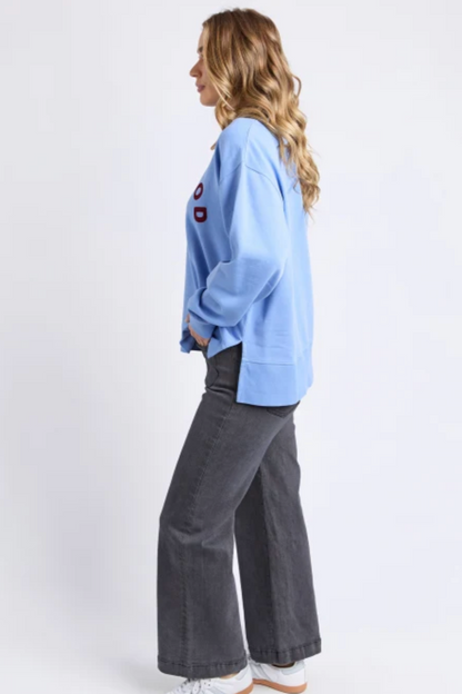 Foxwood Effortless Contrast Crew - Blue